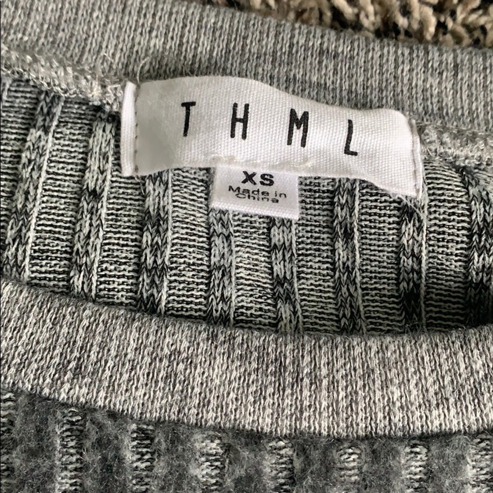 grey sweater with sleeve designs - Picture 3 of 3